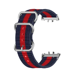 Nylon Loop Sports Elastic Watch Strap Bracelet - Quick Kit Accessory for Galaxy Fit 3 (Blue red silver)