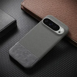 Luxury Double Color Gradient Leather Phone Case with Lens Protection and Shockproof Design for Pixel 9 Pro (GRAY)