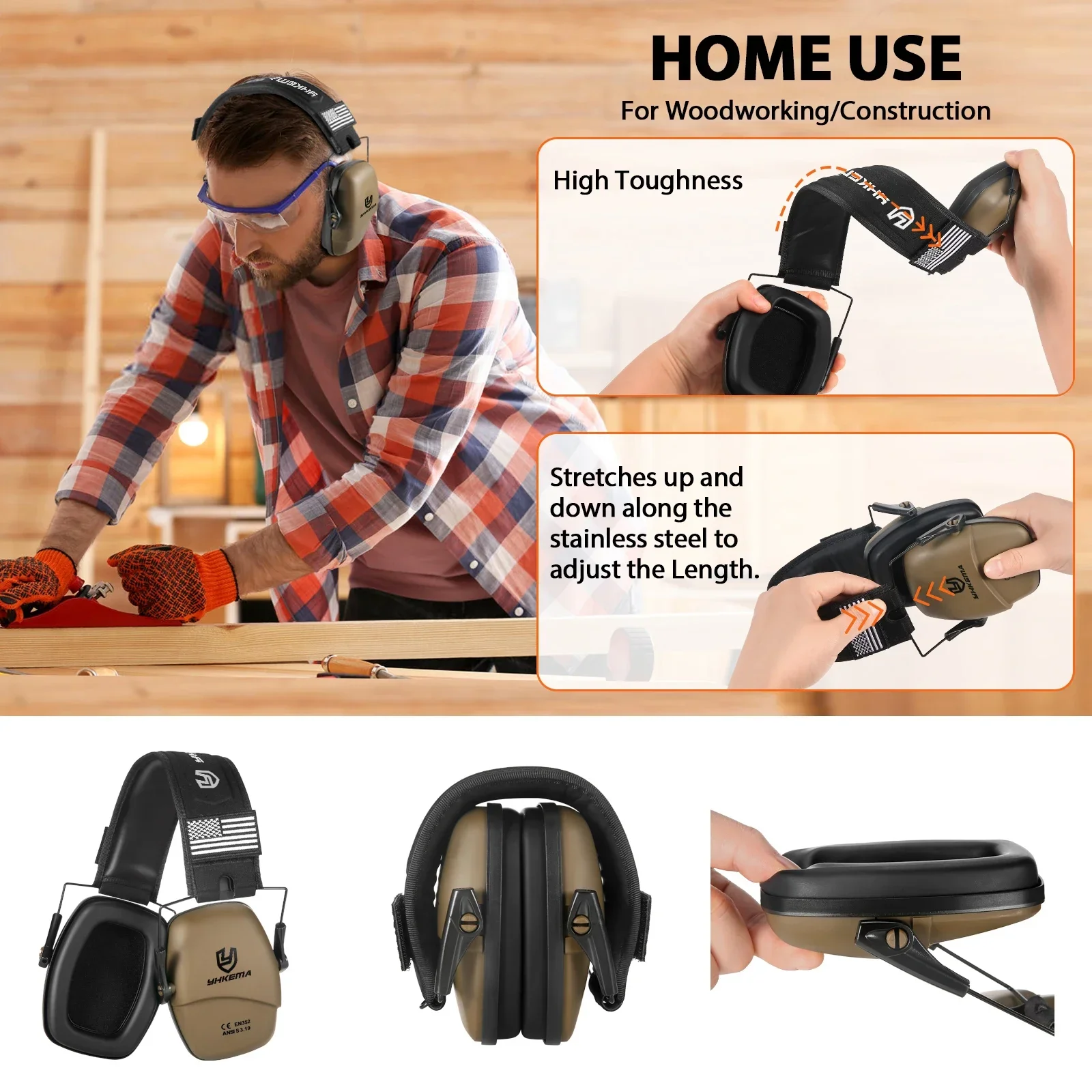 Hunting Ear Protector Earmuffs Shooting Noise Reduction Hearing Protection Tactical Soundproof Shooting Earmuffs electronic earmuffs tactical headset noise cancelling headphones