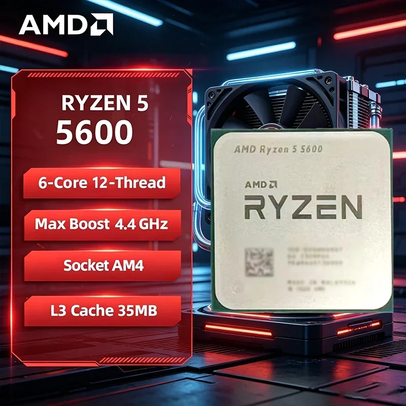 AMD 라이젠 5 5600 언락 데스크탑 CPU 6코어 12스레드 3.5GHz 게이밍..