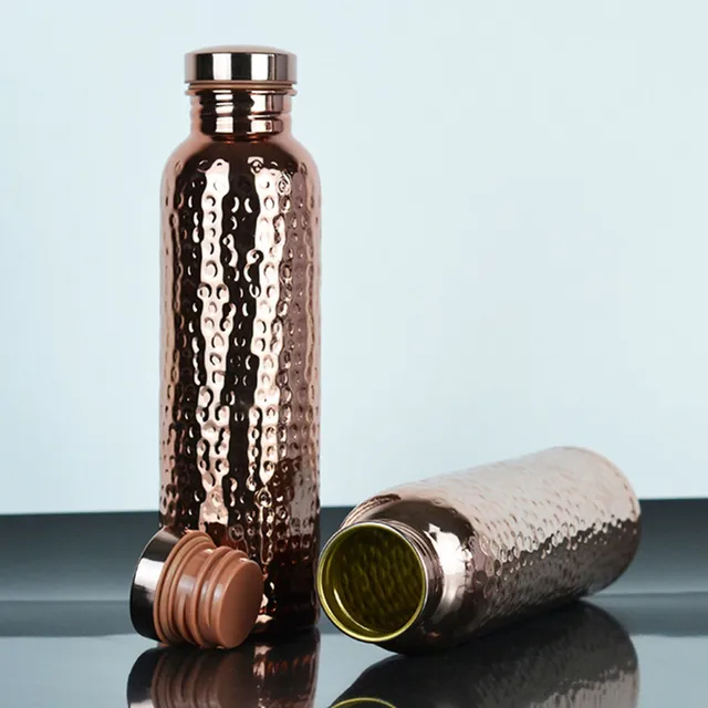 800ML Copper Sports Water Bottle Hammer Pattern Leakproof Outdoor Cycling Gym Fitness Travel Electroplating Drinking Cup 800ML Copper Sports Water Bottle Hammer Pattern Leakproof Outdoor Cycling Gym Fitness Travel Electroplating Drinking Cup