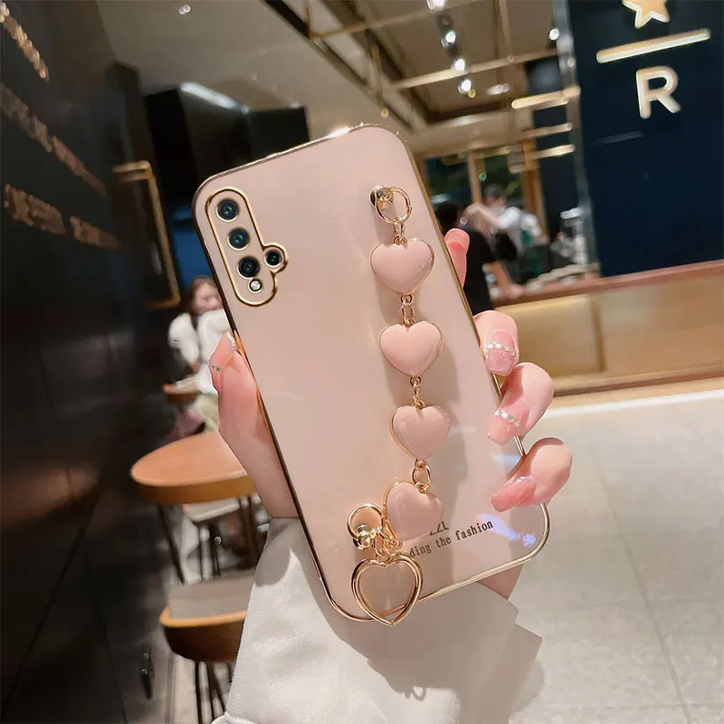 

New Luxury Bracelet Cover For Honor 20 Case Silicone Case for Huawei Honor 20 30 Pro Plus premium 50 30i 20s 20i 20 Lite Case