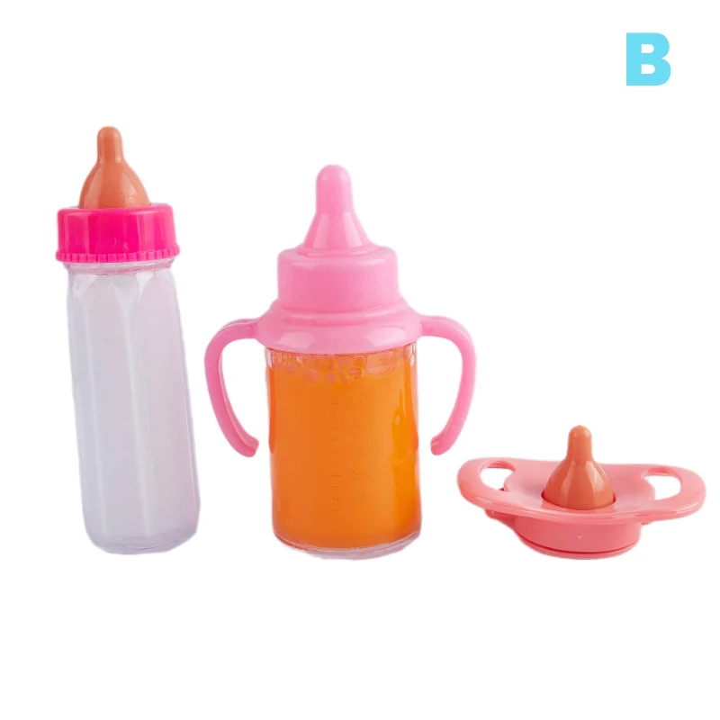 Fit 18 inch Baby New Born American Doll Accessories Girl Magic Milk Bottle Pacifier Juice Bottle Doll Comfort Toy For Baby Gift