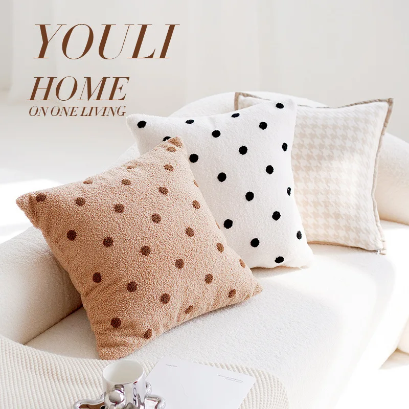 

45x45cm Cute White Throw Pillow Cover Nordic Cushion Cover for Living Room Sofa Beige Coffee Bedroom Home Decor