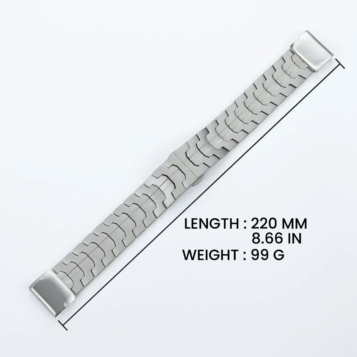 Titanium Color Stainless Steel Metal Watch Strap - 26/22mm Band