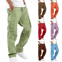 New Men Drawstring Pocket Casual Pants Summer Jogger Pants Male Solid Color Cargo Pants Casual Comfortable Elastic Sports Pants - Image 2