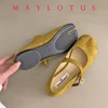 2025 Woman 3cm High Heel Split Toe Tabi Shoes Solid Colors Female Suede Shoes Ballet Dress Comfortable Retro Mary Janes 5