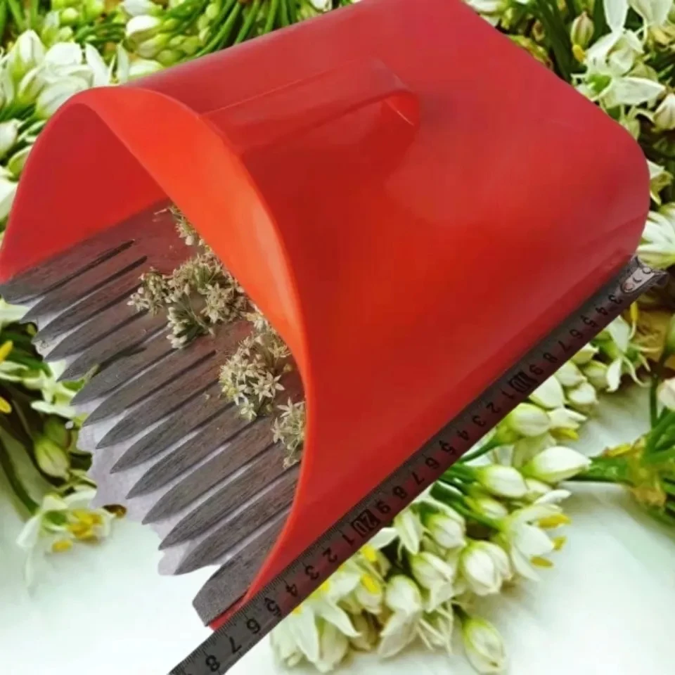 Leek flower Metal Picking Tools, Harvesting Basket, Picker Portable Rake, Gardening Collector, Fruit Flower Collecting Harvester