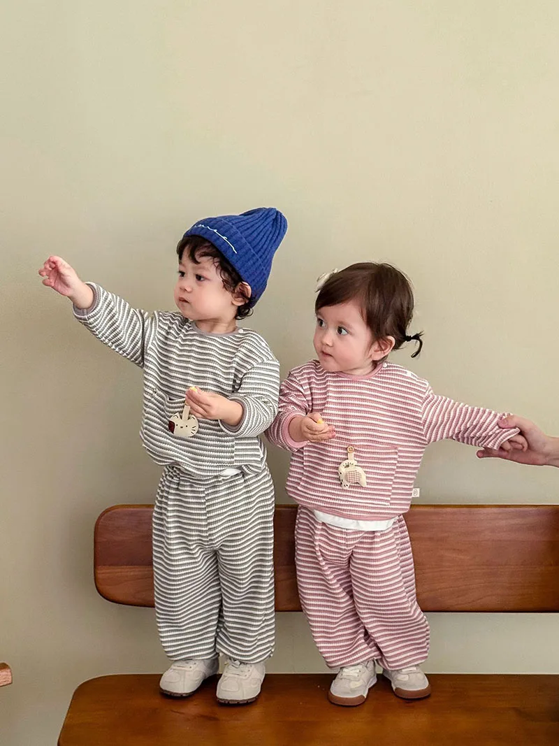 Autumn Kids Cartoon Hoodie Suit