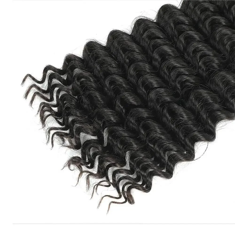 1/2/3packs Synthetic 22 inch Long Ombre Deep Wave Curly Braiding Hair Ocean Wave Crochet Hair Soft Curly Crochet Hair For Women