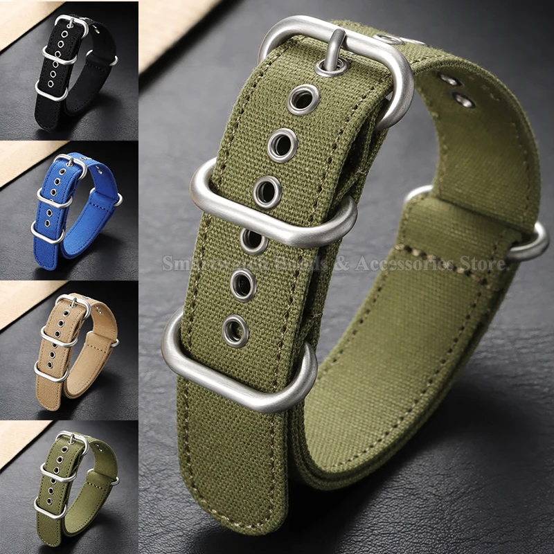 Durable Nylon Canvas Watch Strap - Military Sport Style Bracelet, Universal Fit Watchband