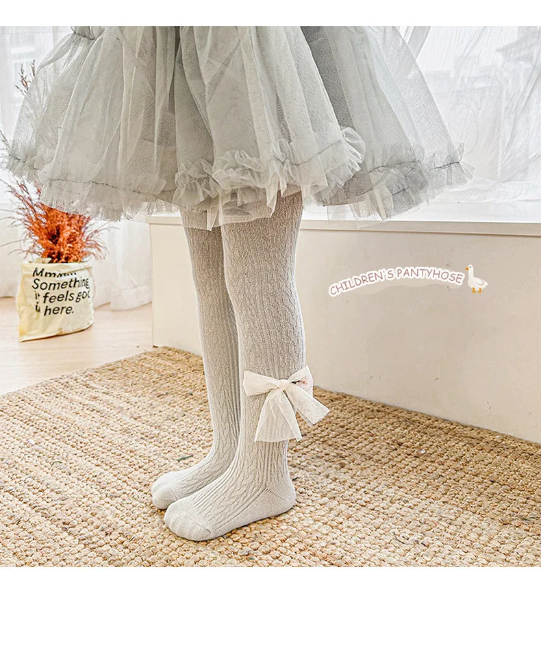 Autumn Spring Baby Girls Leggings Newborn Baby Infant Pantyhose Bowknot Socks Kid Socking Soft Cotton Tights