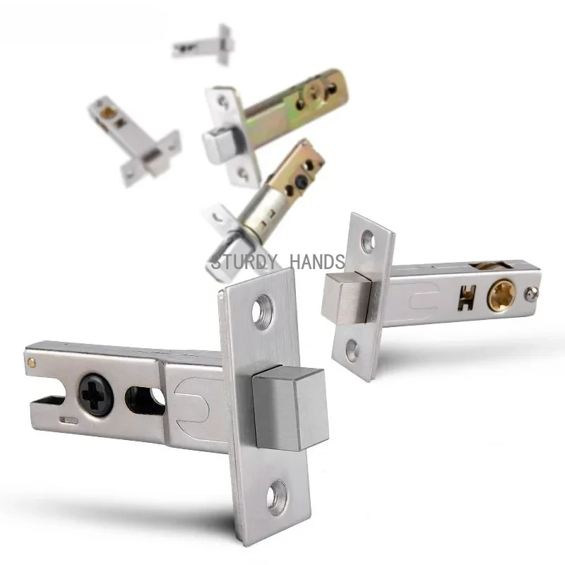 Zinc alloy lock tongue, household bathroom invisible door, anti-theft lock core, indoor silent body, hardware accessories