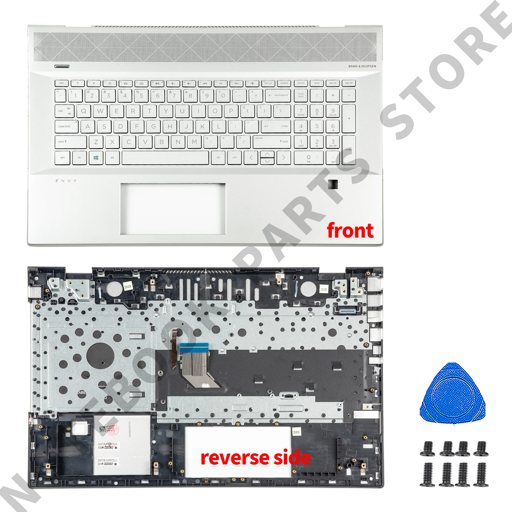 

NEW Keyboard For HP ENVY 17-CE 17M-CE TPN-W145 With FingerPrint English Keycaps Notebook PC Parts Replacement Silver