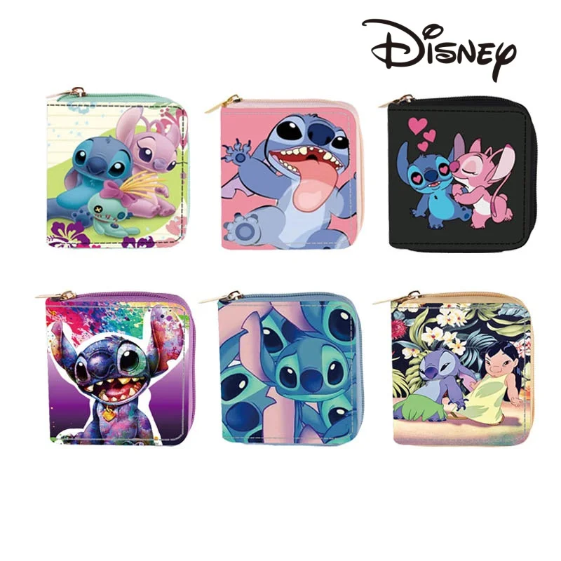 

Disney Lilo & Stitch Wallet Stitch Angel Action Anime Figures Wallet Cute Originality Cartoon Image PU Coin Purse Children Gift