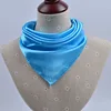 50x50cm Women Solid Square Scarf Single Performance Boy Girl Small Simulation Silk Scarves Flight Attendant Party Gift 4