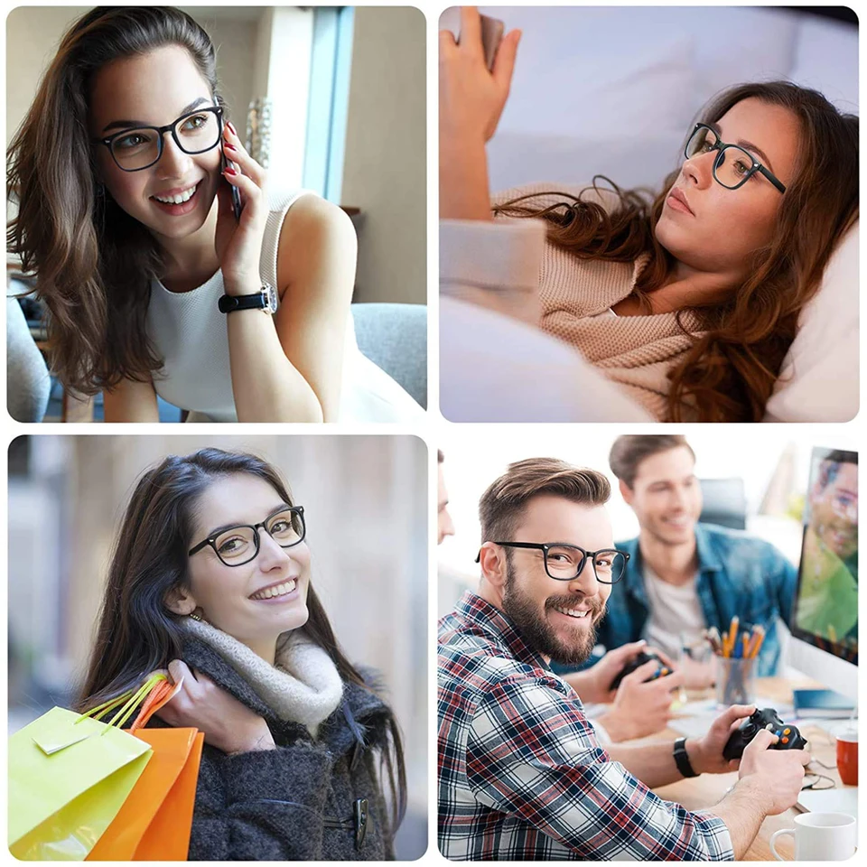 Classical Blue Light Blocking Glasses Square Computer Glasses Nerd Eyeglasses Frame Anti Blue Ray Computer Game Glasses
