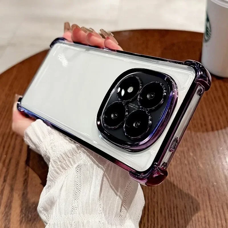Transparent Silicone Shockproof Phone Case with Plating Finish and Soft Back Cover Bumper