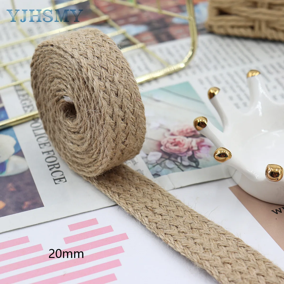 Valink 5M Naturel Toile De Jute Jute Ficelle Corde Jute Ruban