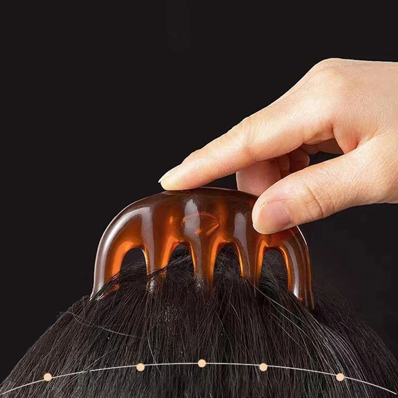 Peigne de massage méridien pour le corps en résine, cinq dents larges, aide à l'acupuncture, sang, surpoids, antistatique, cheveux lisses, 1 pièce