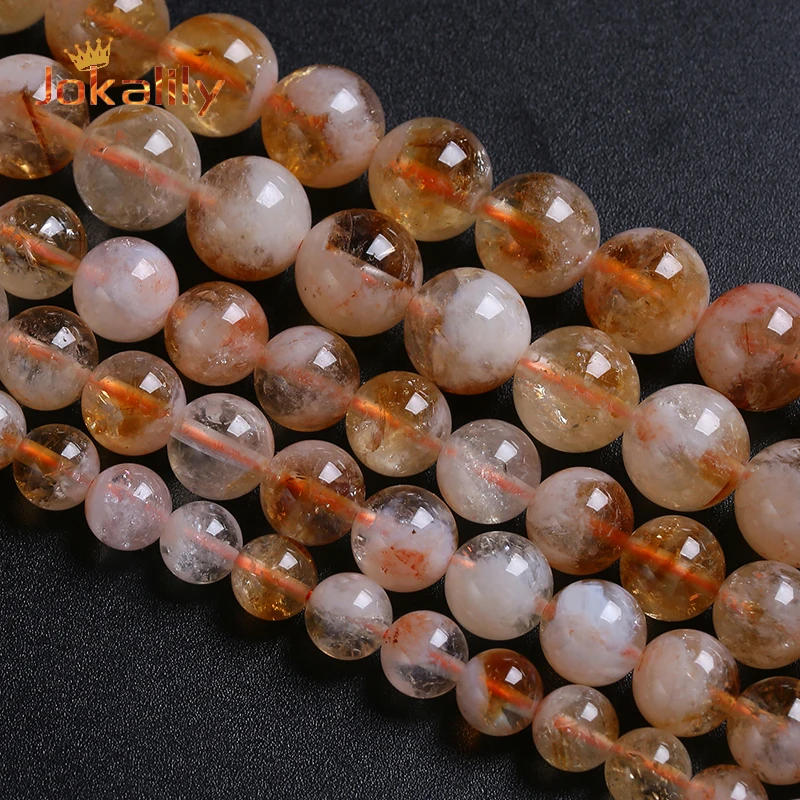 

Semi-precious Natural Citrine Crystal Stone Beads Yellow Quartz For Jewelry Making Loose Beads DIY Bracelets Necklace 6-10mm 15"