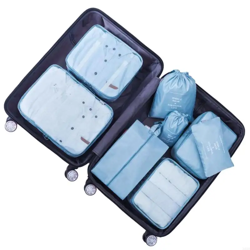 N80B 10 Pcs Travel Storage Bags Seven-Piece Storage Suit Travel Clothes Storage Bags 5