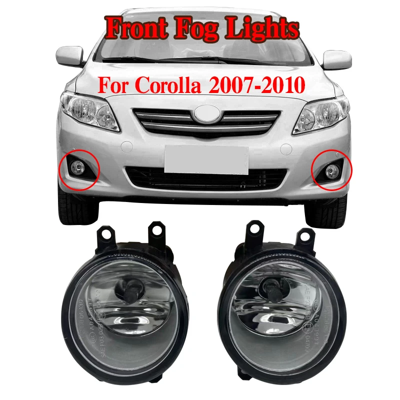 

Front Bumper Fog Light For Toyota Corolla 2007 2008 2009 2010 H11Light Bulb Cover Grille Bezel Harness Left Right 1 sets