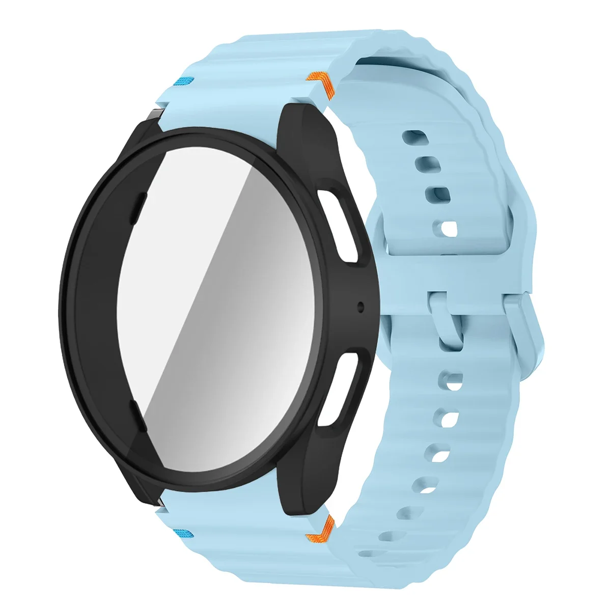 Enhanced Silicone Band and Bumper Case with Tempered Glass Screen Protector