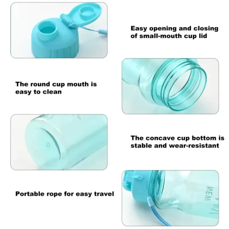 Portable Push-Top Flip-Lid Outdoor Sports Water Bottle Plastic Student Daily Cup Handle Customizable Promotional Drinkware