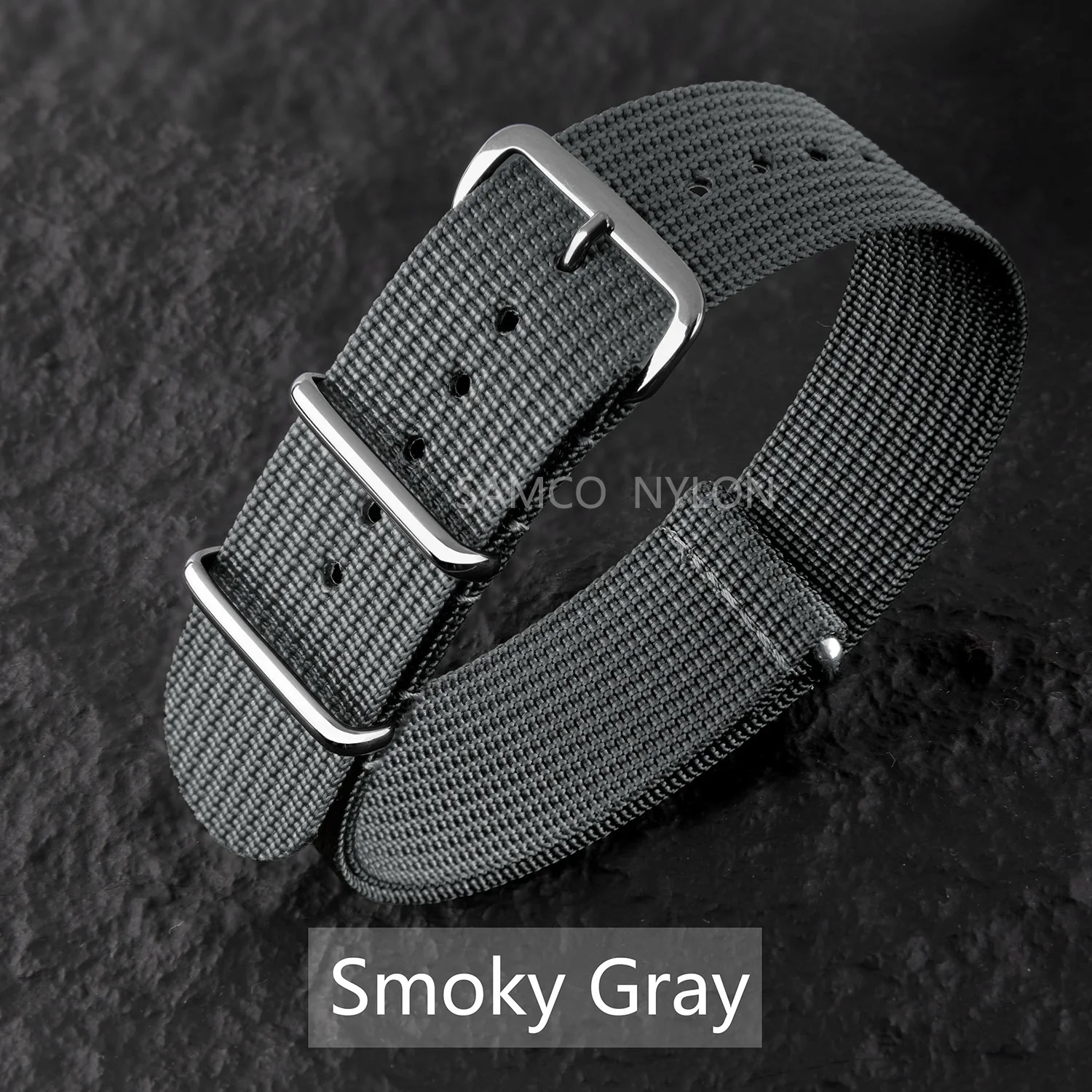 Comfortable Ribbed Nylon Watch Strap - Military-Inspired Washable Band for Men