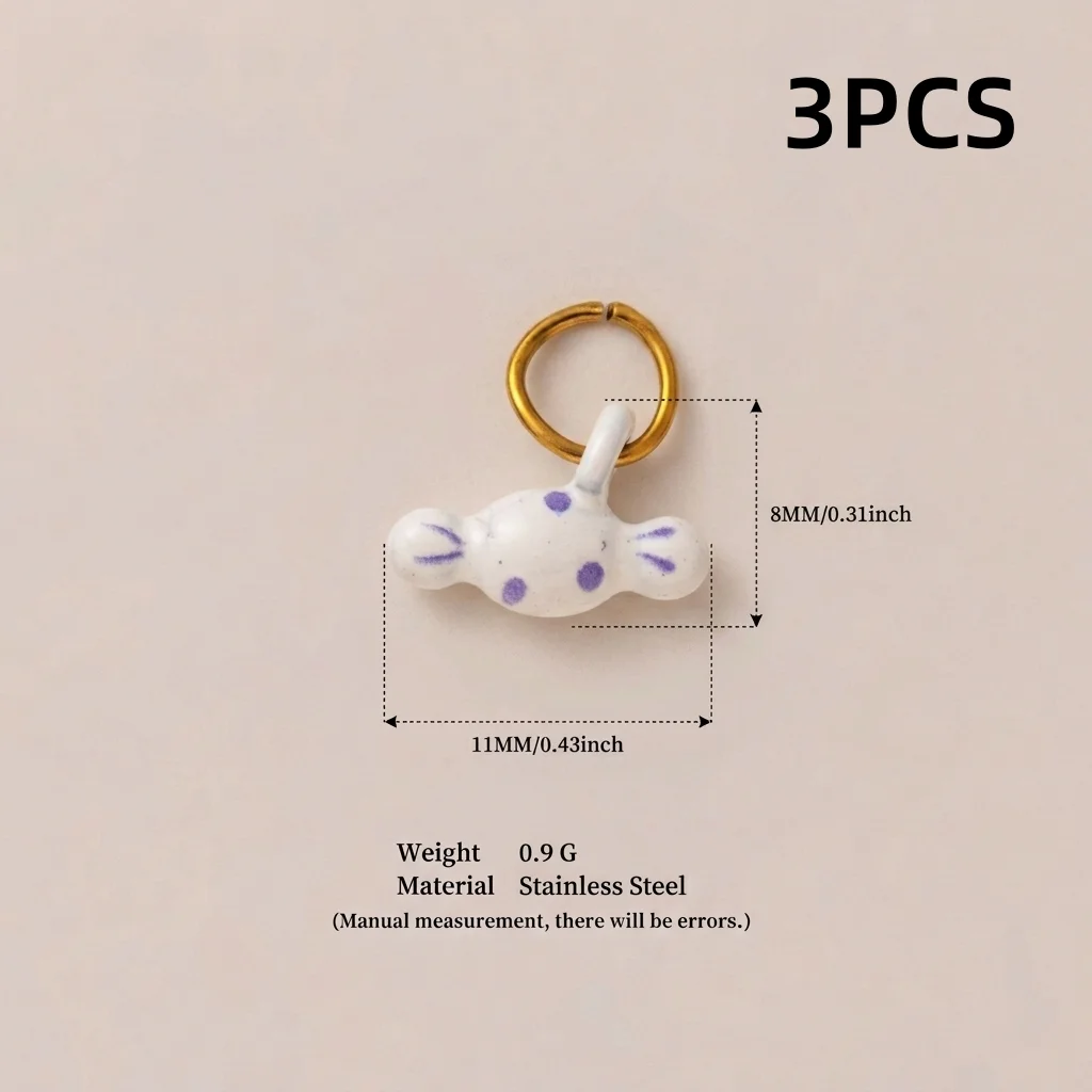3 Stück Modische und Beliebte Tier-Serie: Eichhörnchen, Kleiner Tiger, Kirsche, Gans DIY Anhänger-Charms für Schmuck – Detail 3