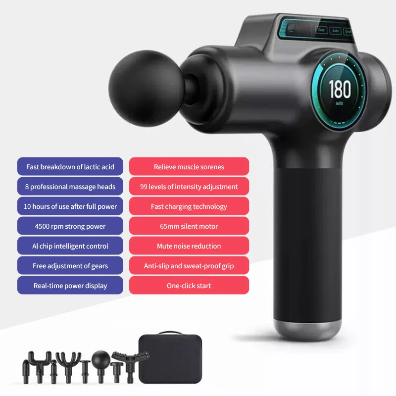 Massage Gun Massager and Tense Muscle Relaxer with 8 Massage Heads