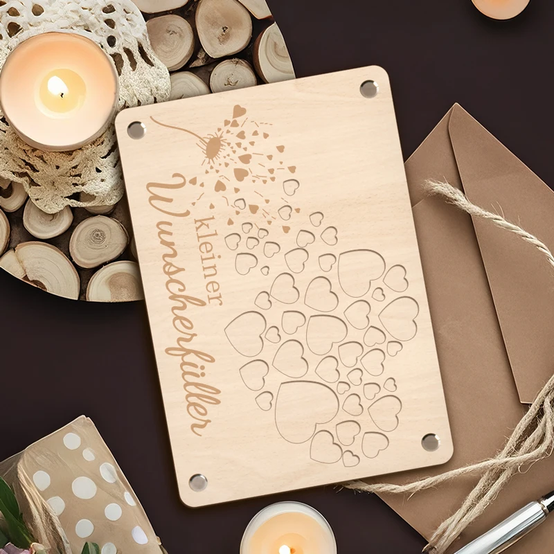 Elegant Wooden Greeting Card