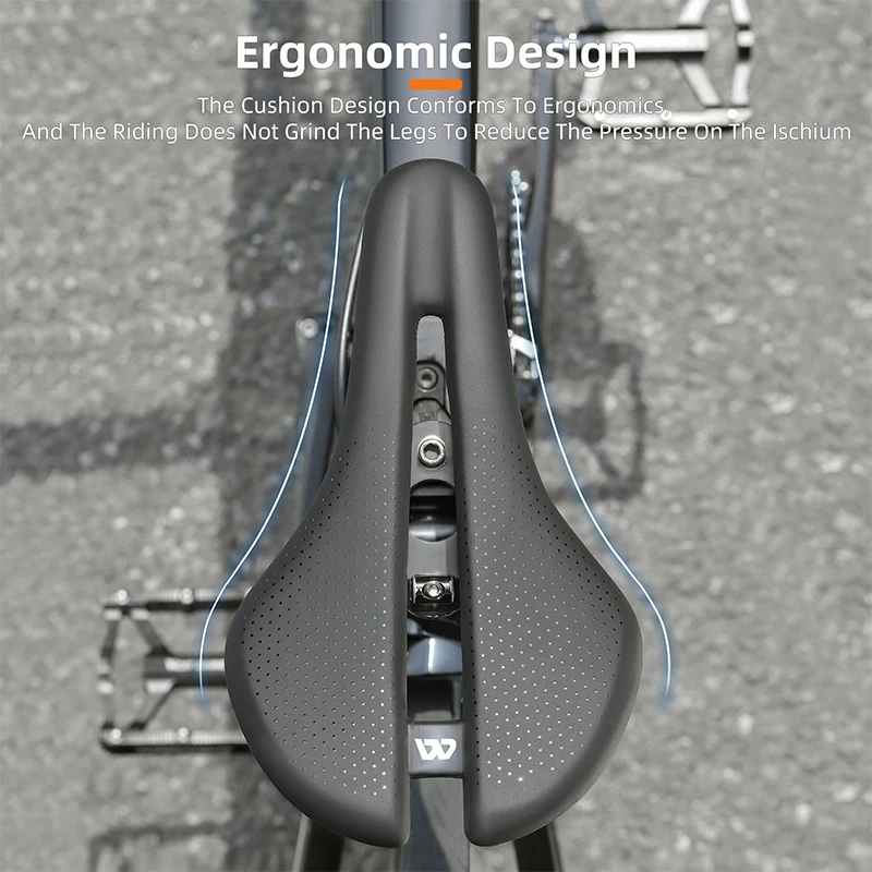 WEST BIKING Carbon Fiber Hollow Waterproof Saddle Ultralight Road Mountain Bike Saddle Comfortable Breathable Carbon MTB Seat