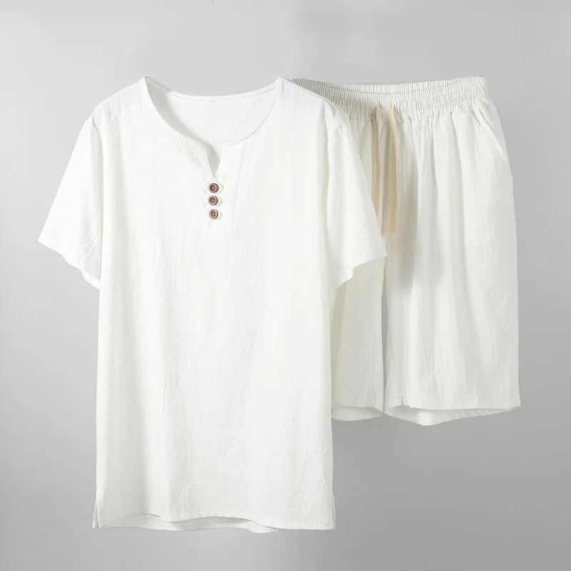 Summer Shirt Men 5XL 6XL 7XL 8XL 9XL 10XL Bust 155cm Tops With Shorts Cotton Shirt 5 Colors