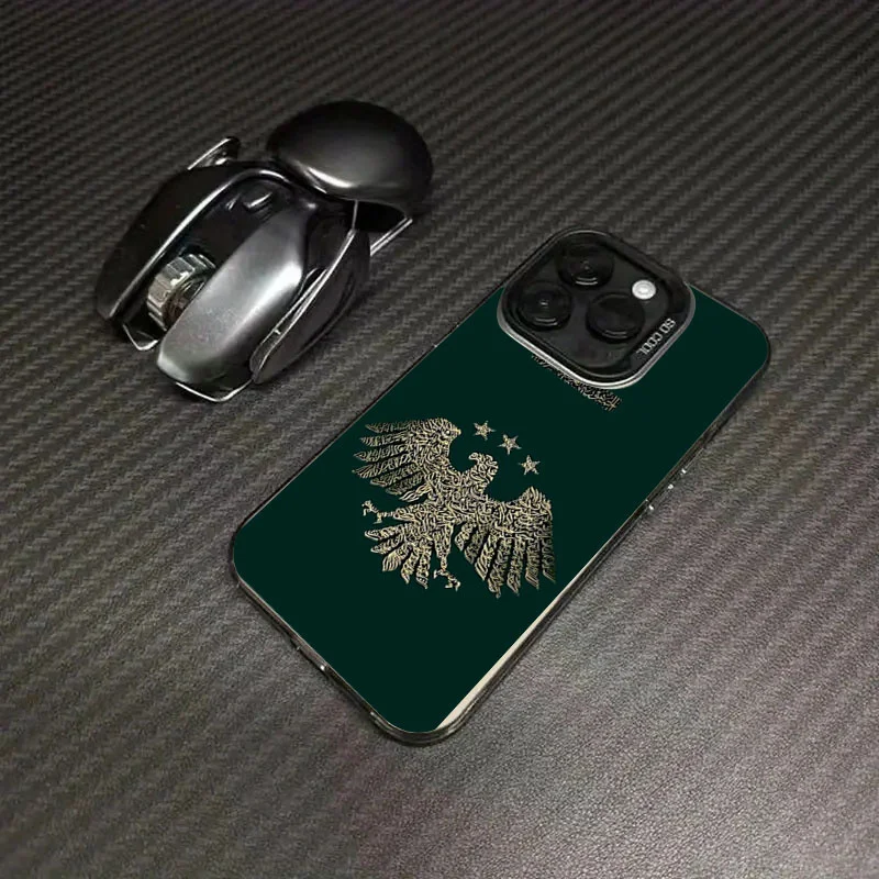 Syrian Golden Eagle Design Shockproof IMD Phone Case – Elegant & Durable Hard Cover