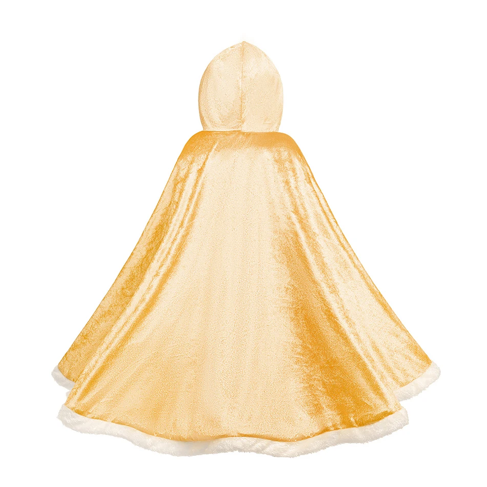 Princess cute hooded solid cloak girl kids winter cape Christmas birthday Halloween carnival party costume cosplay accessory princess costume,kids clothes
