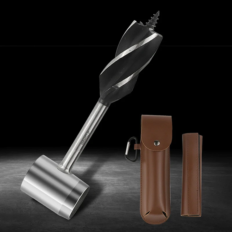 Strumenti portatili per la lavorazione del legno di sopravvivenza all'aperto Punte da trapano a coclea a mano Coloni Bushcraft Strumento per punzonatura per trapano a mano per escursioni in campeggio - immagine 4