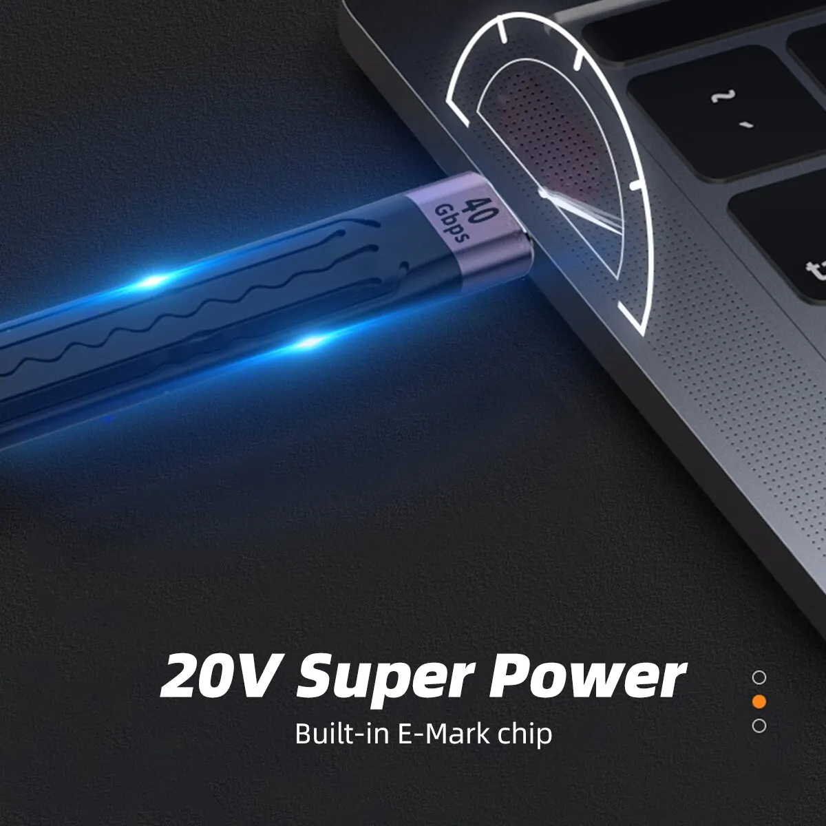Ultra-Fast 40Gbps USB-C to USB-C Charging Cable with 100W Power Delivery
