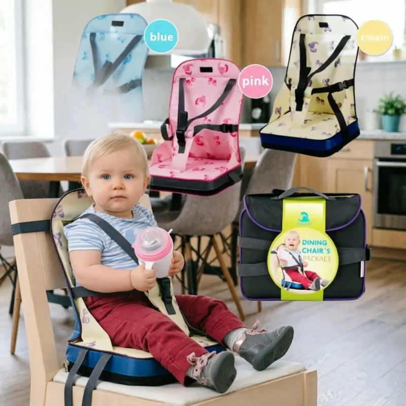 Portable Kids Dining Seat Foldable Baby Booster Seat Infant Chair Bag Highchair Cushion For Home Outdoor Travel Daily Scenes