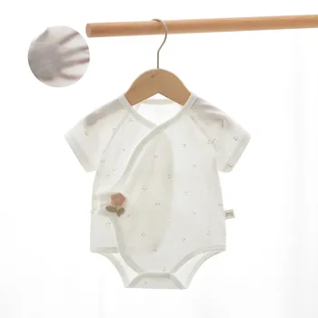 AINIGIELL ملابس أطفال صيفية جديدة لطيفة لحديثي الولادة بأكمام قصيرة بدلة مثلثة 100% قطن للرجال والنساء بدلة أطفال 2