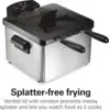 Beach Triple Basket Electric Deep Fryer, 4.7 Quarts / 19 Cups Oil Capacity, Lid with View Window, Professional Style, 1 3