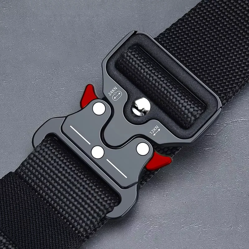 Men's Tactical Canvas Belt with Alloy Buckle