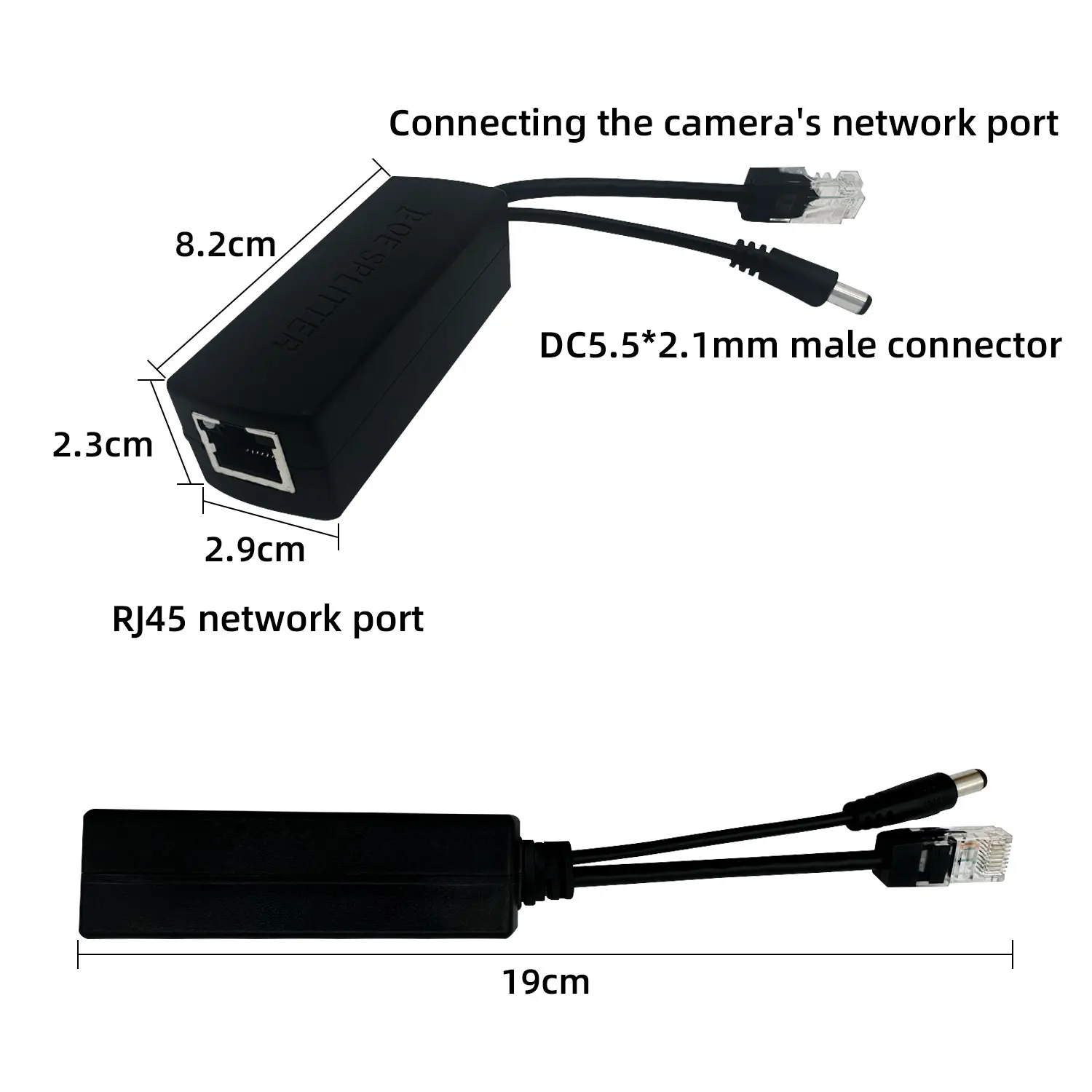 Dahua Hikvision International Standard POE Splitter Universal Power Module Switch 48V to 12V 2A for IP Camera/Router/Printer/LED 6
