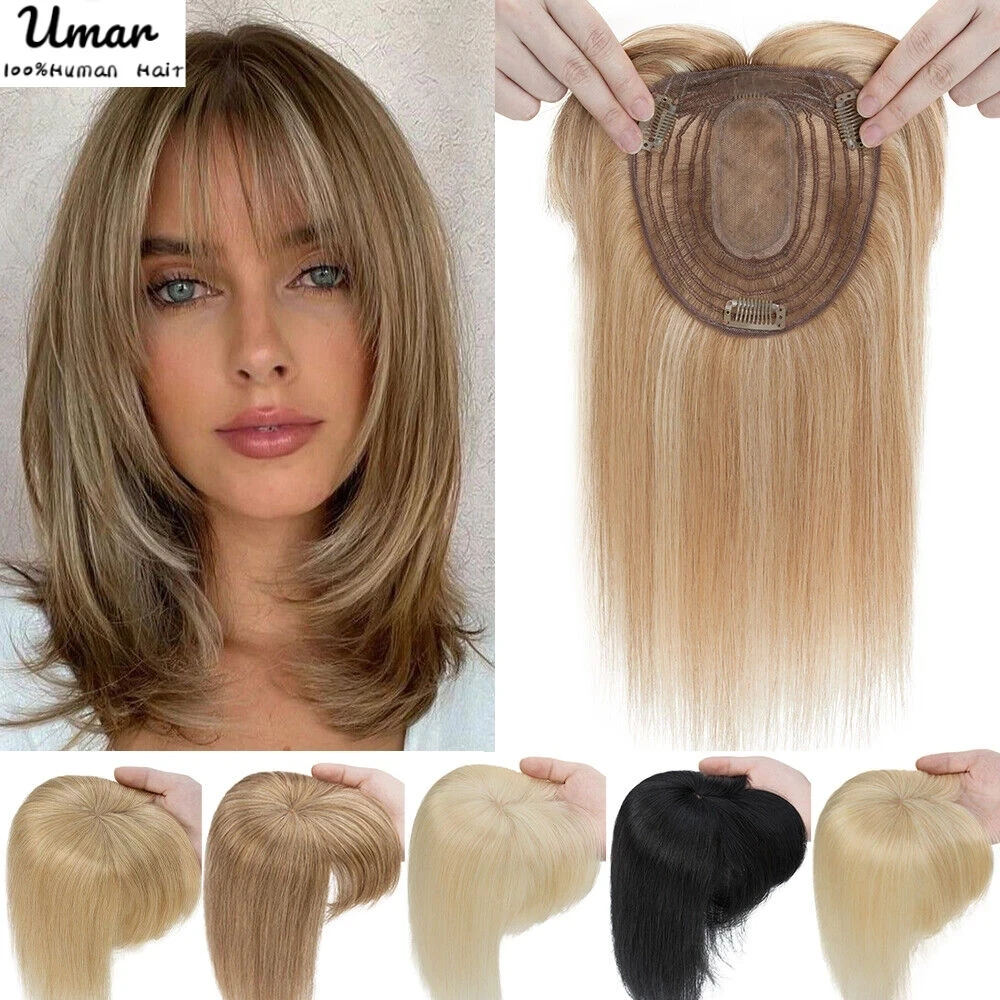 Clip In Hairpieces Human Hair Wigs With Bangs Straight Hair  display picture 3