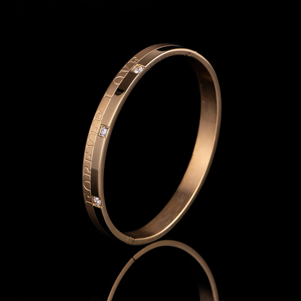 Luxury Cuff Bracelet Bangle Stainless Steel  Bracelet Carving Couple Bangle For Men Women Jewelry Wedding Forever Kpop Gifts 6