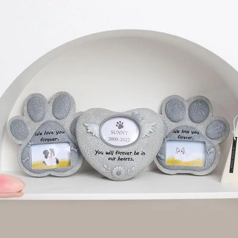 

Pet Memorial Stones For Cats Dogs Heart Paw Print Tombstone With Name And Dates Outdoors Garden Stones Grave Markers