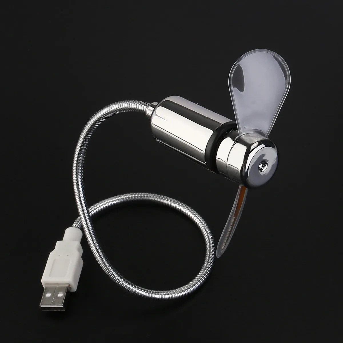 미니 USB 팬 실버 41cm 길이, 64가지 다채로운 LED 패턴, 데스크탑 노트북용 원형 디스플레이, 드라이버 필요 없음, 가젯