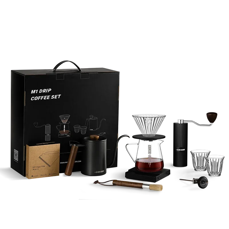 

custom Popular indoor outdoor travel coffee bag manual coffee maker set with waterproof package 9pcs Arabic Coffee Tea Sets