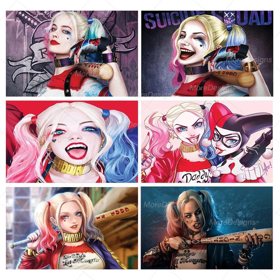Esquadrão suicídio harley quinn foto pano de fundo meninas festa de  aniversário aquarela vinil poliéster fotografia fundo moive banner -  AliExpress, image size:960x960